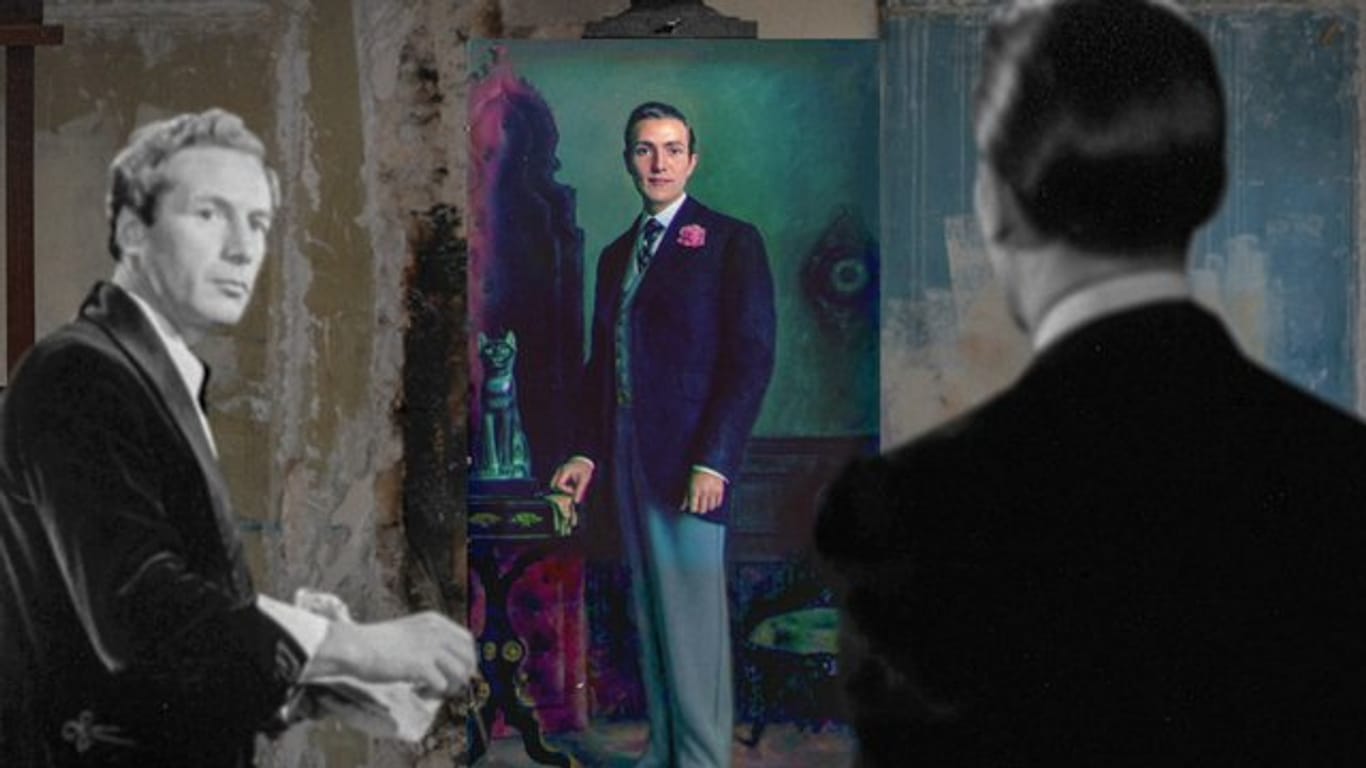 Inszenierung Dorian Grays bei der Entdeckung seines Porträts in einer Szene der Arte-Dokumentation "Dorian Gray oder: Das Bildnis des Oscar Wilde".