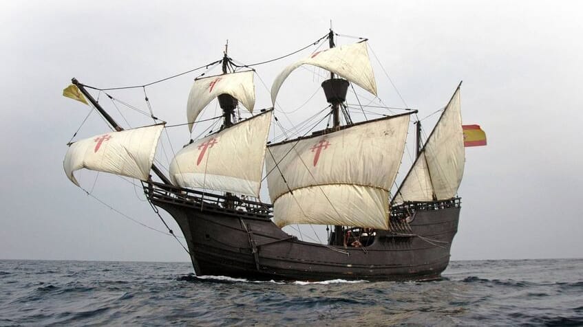 Nachbau von Magellans Schiff „Nao Victoria“.