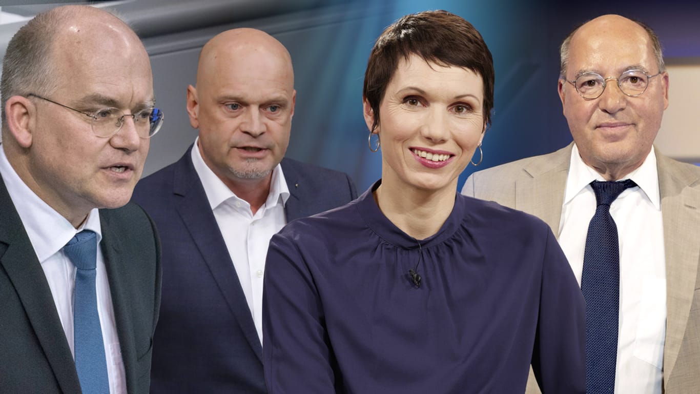 Zählen zu den Topverdienern im Bundestag, von links: Sebastian Brehm (CDU), Enrico Komning (AfD), Judith Skudelny (FDP) und Gregor Gysi (Linke).