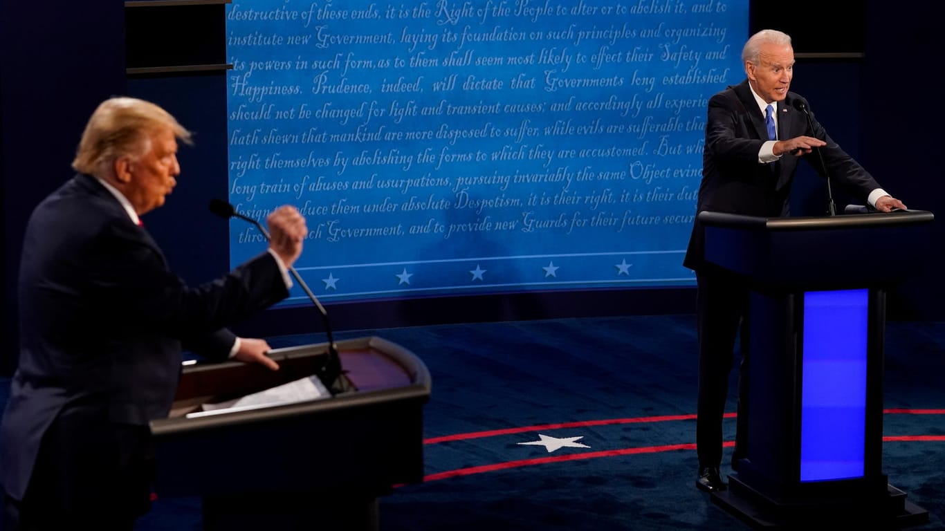 Donald Trump, Joe Biden im Duell: Gesittetere Debatte, deutliche Unterschiede.
