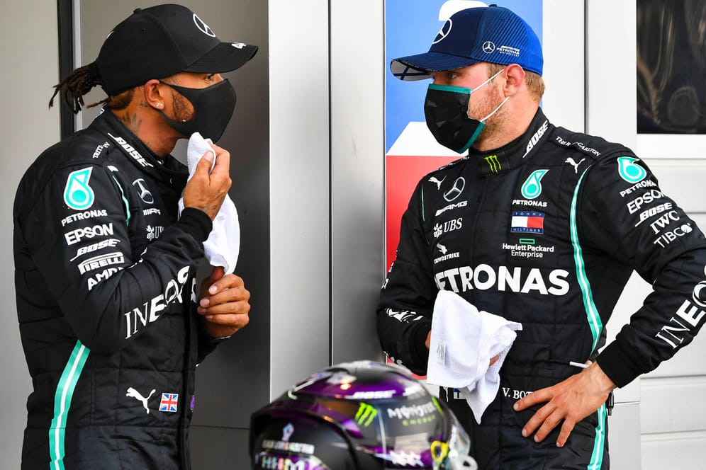 Erfolgsduo: Lewis Hamilton (l.) und Valtteri Bottas.