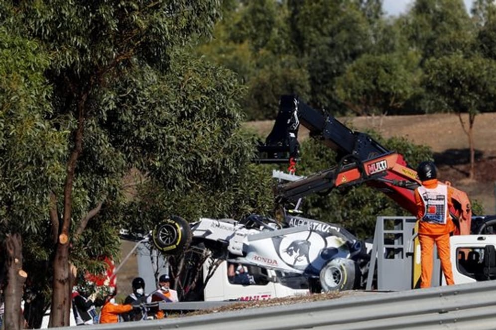 Pierre Gasly kam mit seinem AlphaTauri in Portugal von der Strecke ab.