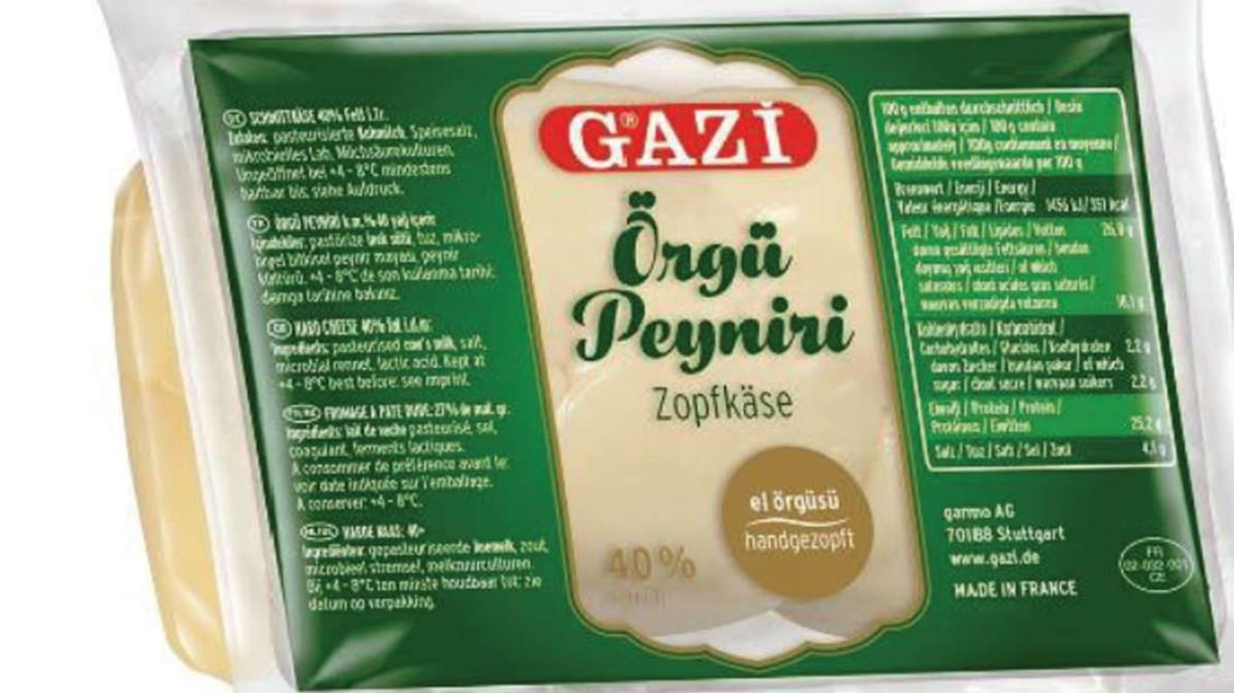 "GAZi Yumak Örgü Peyniri": Dieser Käse wird unter anderem zurückgerufen.
