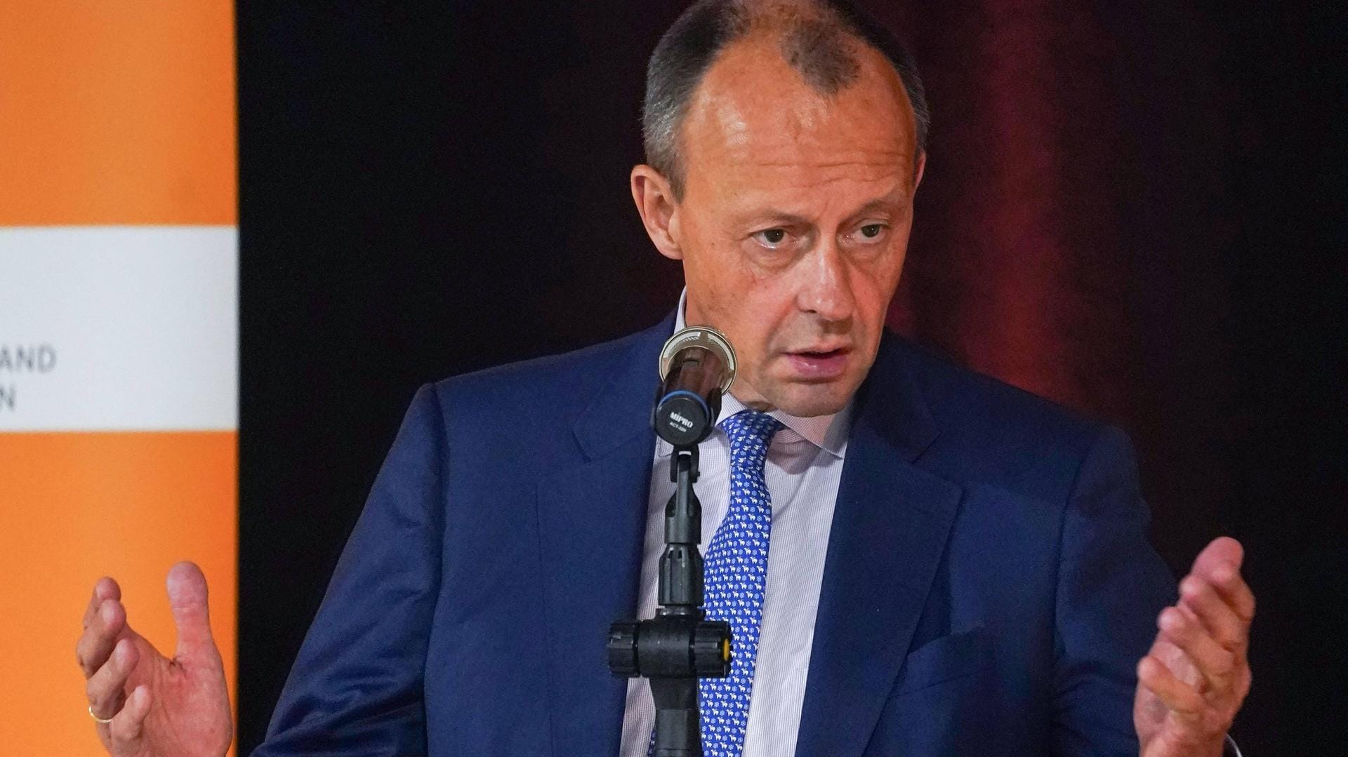 "Da verändert sich gerade eine Weltkarte": Friedrich Merz bei einer Parteiveranstaltung in Stuttgart