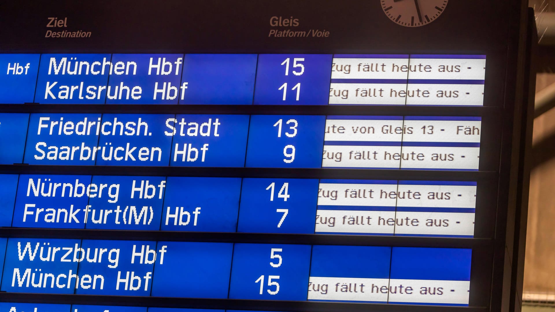 Zugausfälle: Ab einer Verspätung von 60 Minuten am Zielort erhalten Bahnreisende Geld zurück.