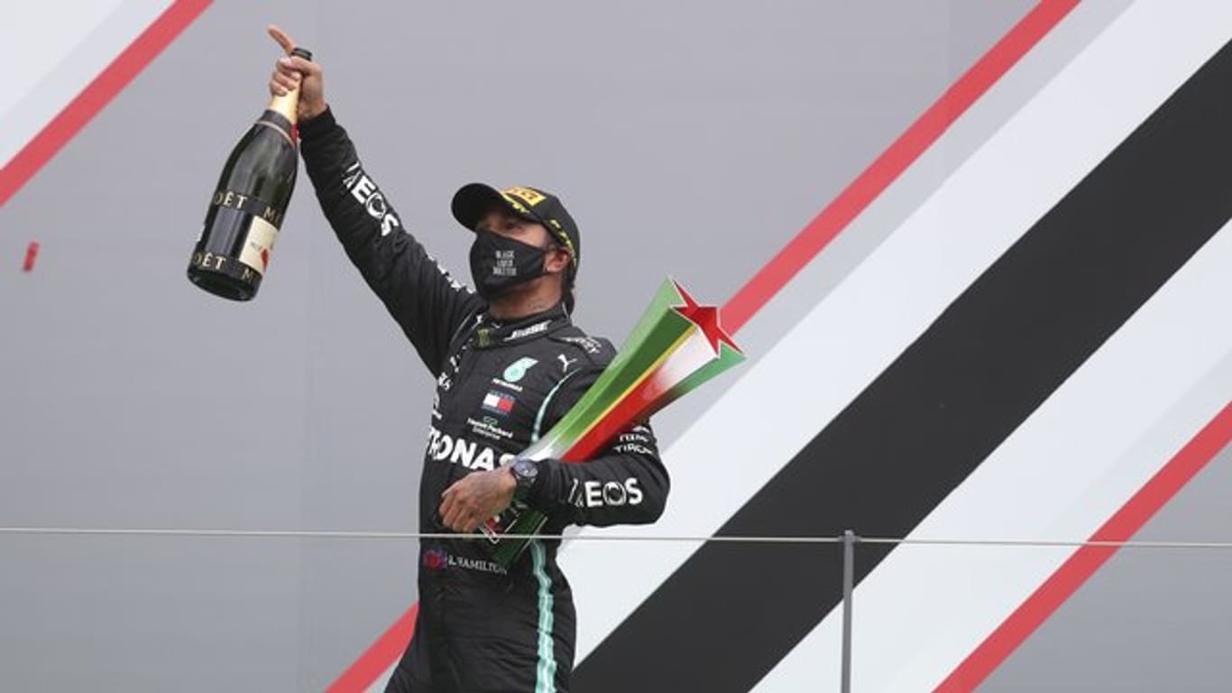 Rekordmann: Lewis Hamilton durfte in Portugal seinen insgesamt 92.