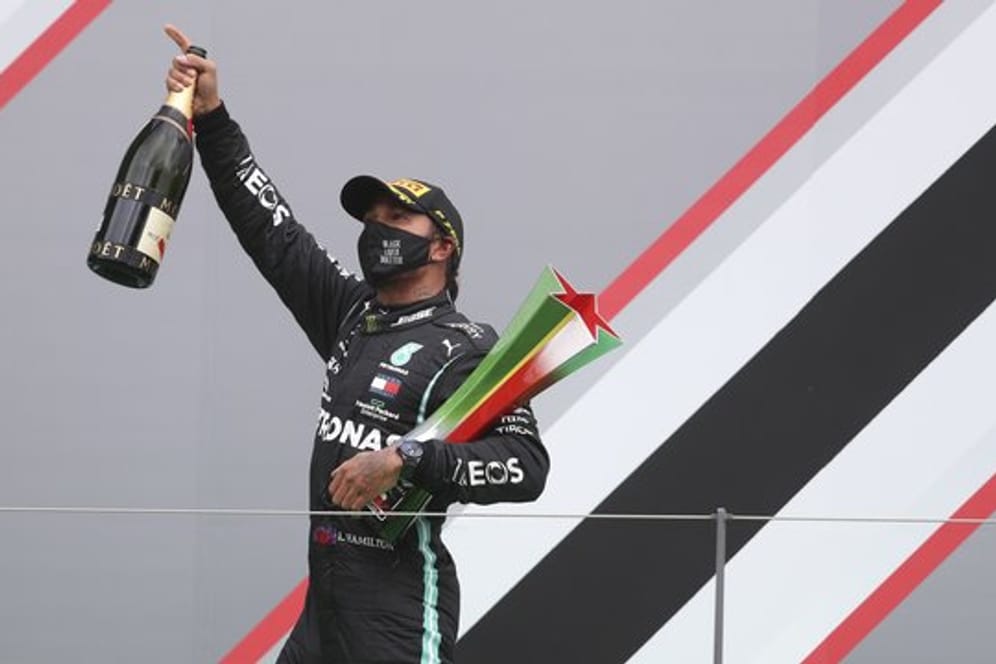 Rekordmann: Lewis Hamilton durfte in Portugal seinen insgesamt 92.
