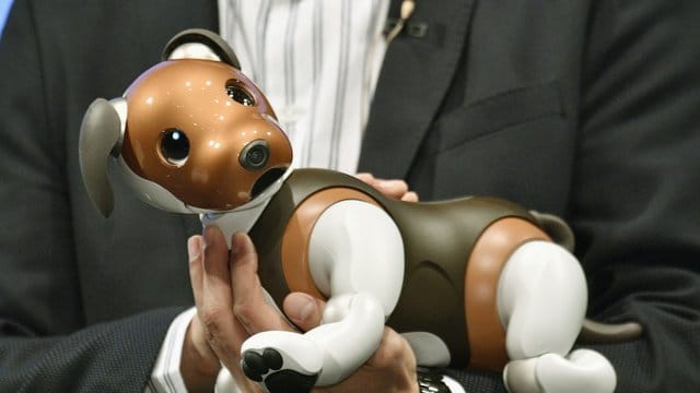 Präsentation von Sonys Roboterhund Aibo auf einer Veranstaltung in Tokio. Präsentation von Sonys Roboterhund Aibo auf einer Veranstaltung in Tokio.