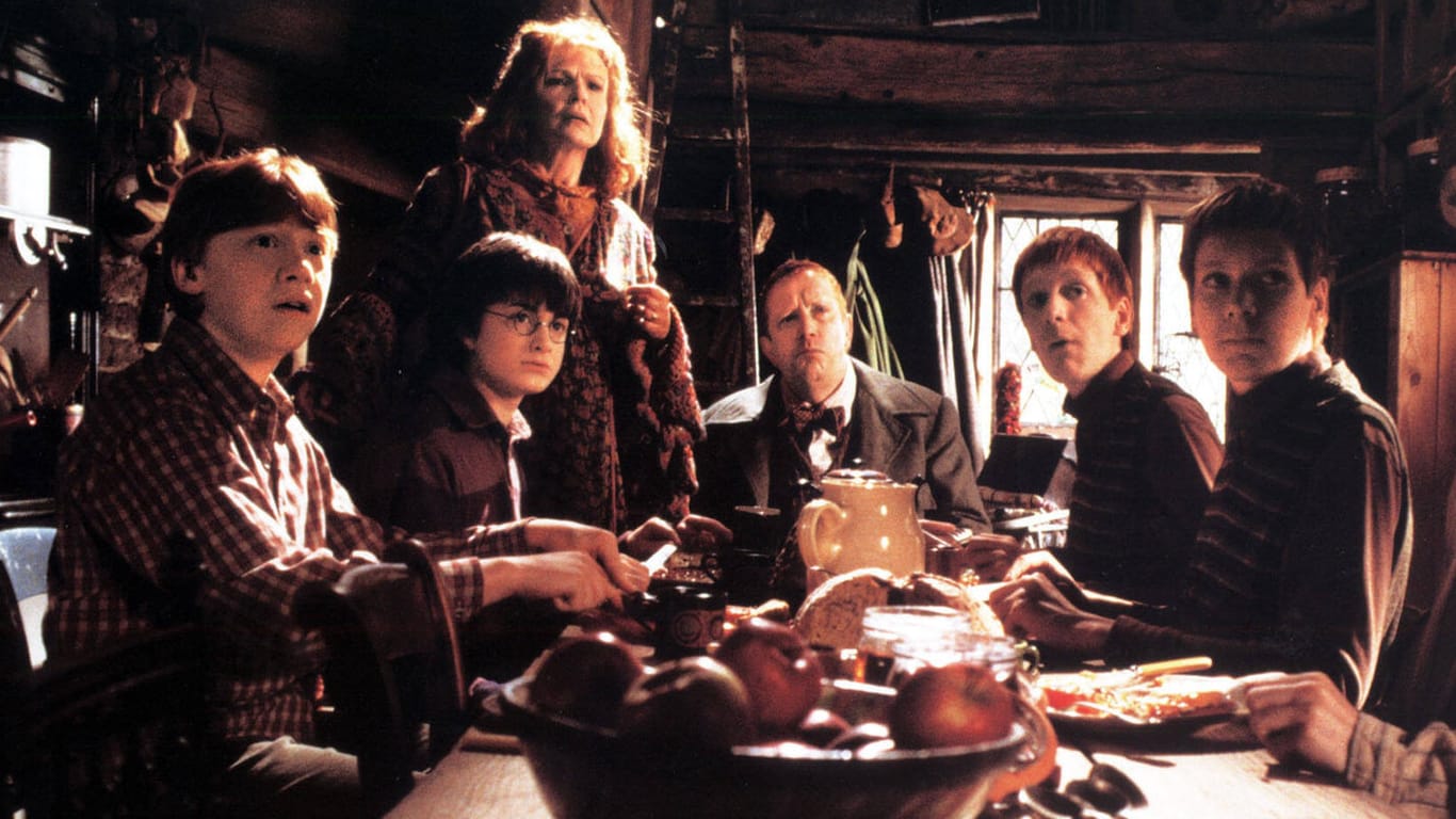 "Harry Potter und die Kammer des Schreckens" aus dem Jahr 2002: Rupert Grint, Daniel Radcliffe, Julie Walkers, Mark Williams, James und Oliver Phelps.