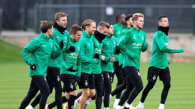 Bereit für Real Madrid: Gladbachs Profis beim Abschlusstraining für das Königsklassen-Heimspiel.