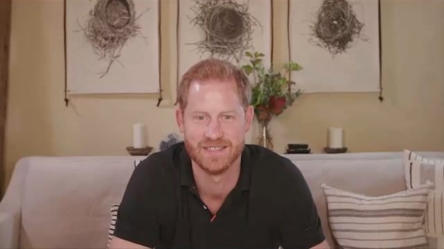 Der britische Prinz Harry in einem Videoanruf mit dem "Black Lives Matter"-Aktivisten Hutchinson. Der britische Prinz Harry in einem Videoanruf mit dem "Black Lives Matter"-Aktivisten Hutchinson.