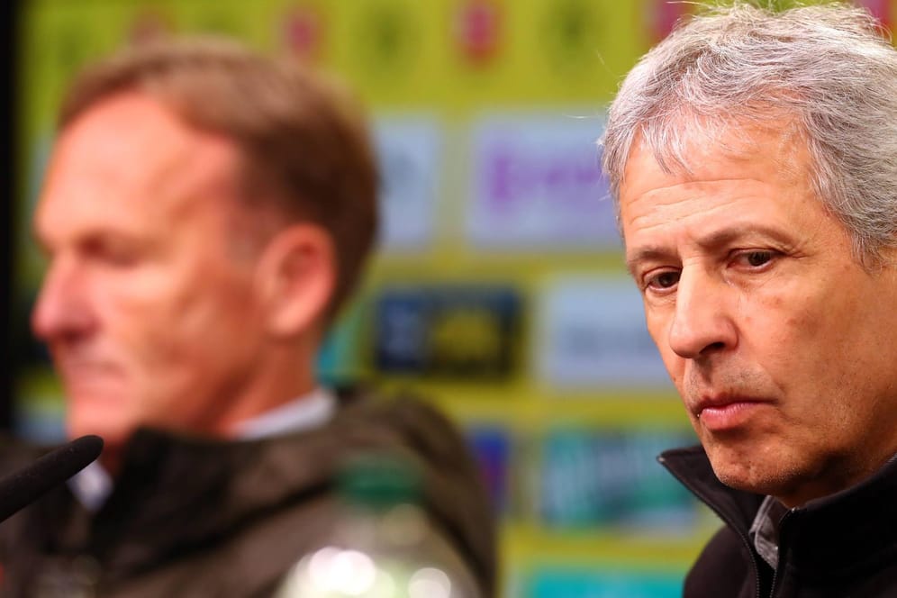 Hans-Joachim Watzke (l.) und Lucien Favre: Der BVB-Boss und sein Trainer arbeiten seit 2018 zusammen.