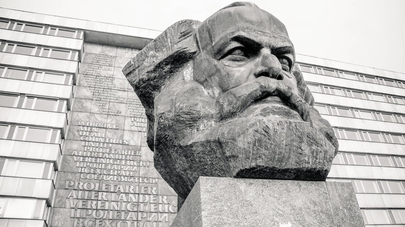 Die Karl-Marx-Statue in Chemnitz: Die sächsische Stadt soll 2025 Kulturhauptstadt Europas werden. (Symbolfoto)