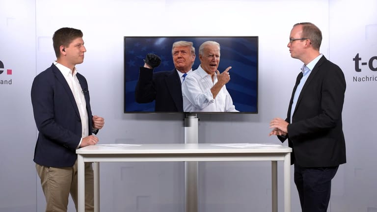Donald Trump oder Joe Biden? Eine Woche vor der Wahl diskutieren die t-online-Experten im Studio in Berlin über die Chancen der beiden Kandidaten.