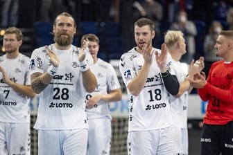 Spieler des TWH Kiel (Symbolbild) Der THW Kiel verpasste in der Handball-Königsklasse den vierten Sieg.