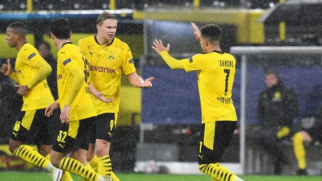 Jadon Sancho (r) und Erling Haland sorgten für den Dortmunder Sieg gegen St. Jadon Sancho (r) und Erling Haland sorgten für den Dortmunder Sieg gegen St.