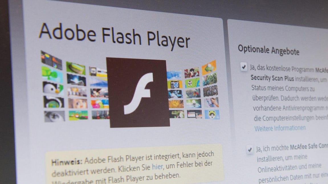 Der Flash Player: Der Support für die Software endete am 31. Dezember.