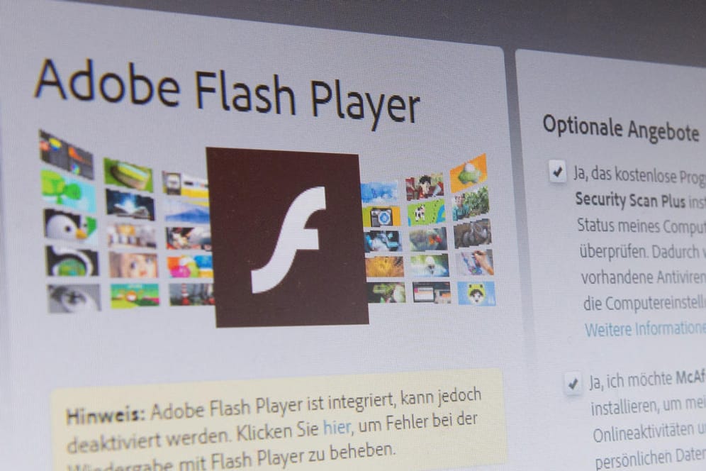 Der Flash Player: Der Support für die Software endete am 31. Dezember.