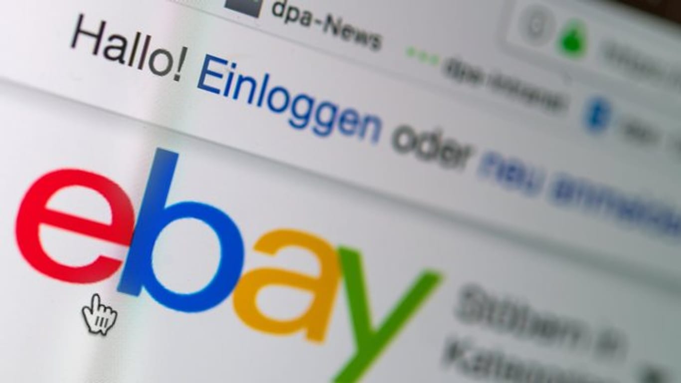 Das Logo von Ebay auf der Startseite der Internet-Verkaufsplattform.