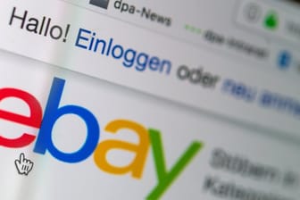Das Logo von Ebay auf der Startseite der Internet-Verkaufsplattform.
