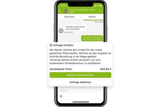 In der App muss der Käufer "Sicher bezahlen" initiieren.