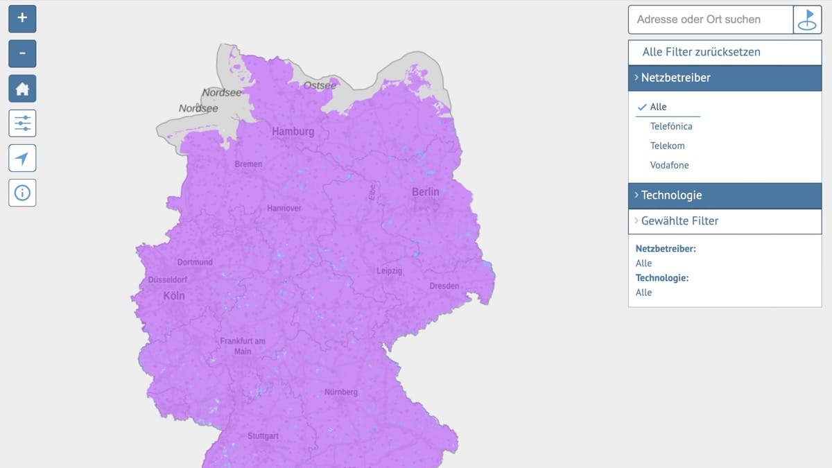 Netz-Karte: Bundesnetzagentur zeigt, wo man Handy-Empfang hat