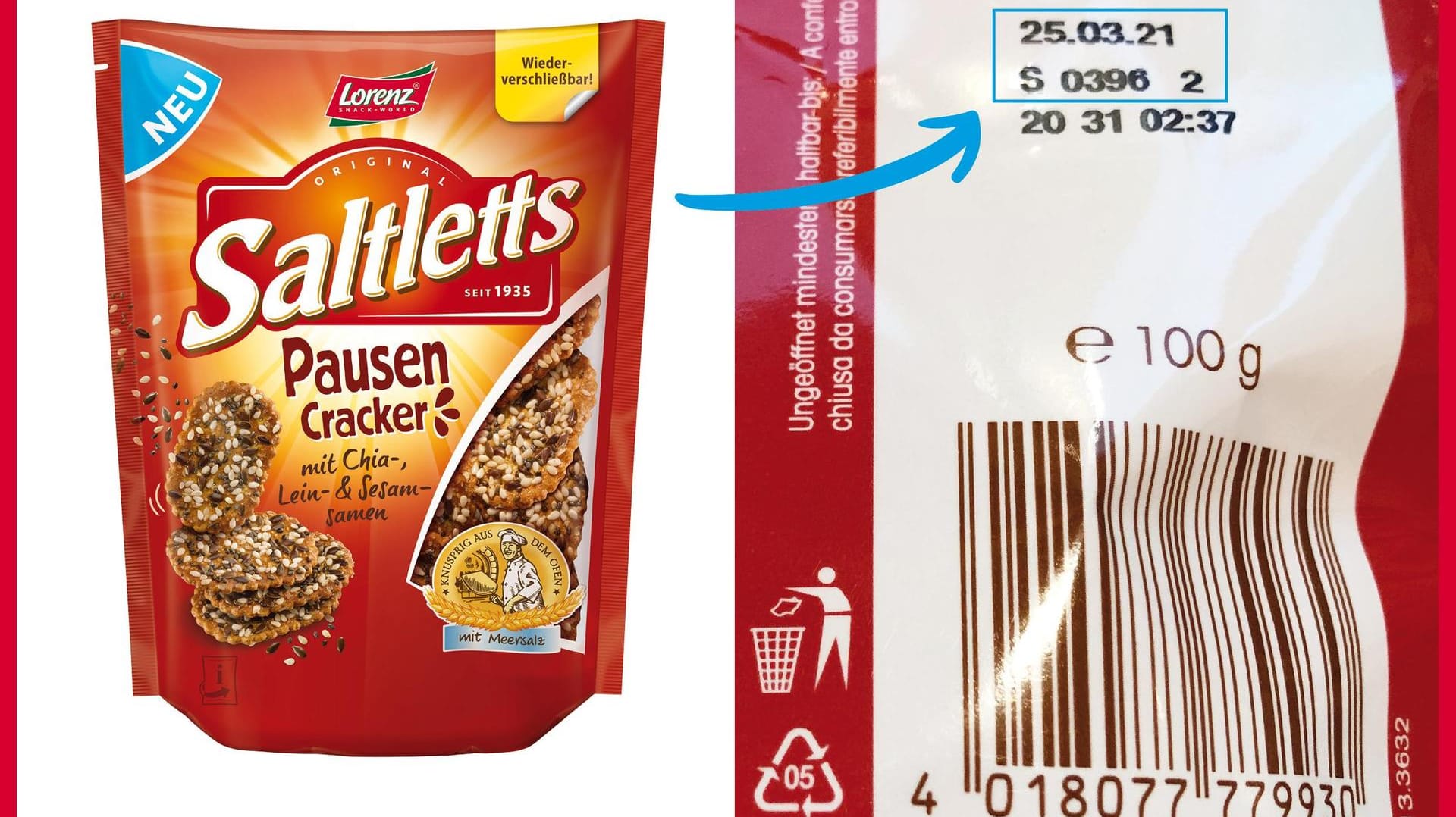 Produktrückruf: Produkte mit Sesam ruft Lorent Snack-World derzeit zurück.