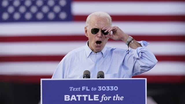 Herausforderer Joe Biden greift auf einer Wahlkampfkundgebung US-Präsidenten Donald Trump an. Herausforderer Joe Biden greift auf einer Wahlkampfkundgebung US-Präsidenten Donald Trump an.