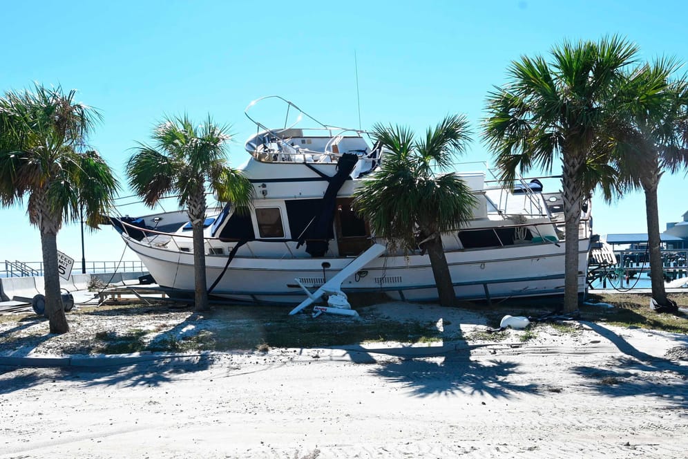 Ein zerstörtes Boot in Mississippi: Hurrikan "Zeta" hat verheerende Schäden angerichtet.