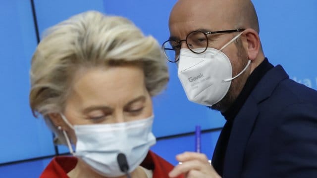 EU-Kommissionspräsidentin Ursula von der Leyen und EU-Ratschef Charles Michel nach dem Gipfel. EU-Kommissionspräsidentin Ursula von der Leyen und EU-Ratschef Charles Michel nach dem Gipfel.
