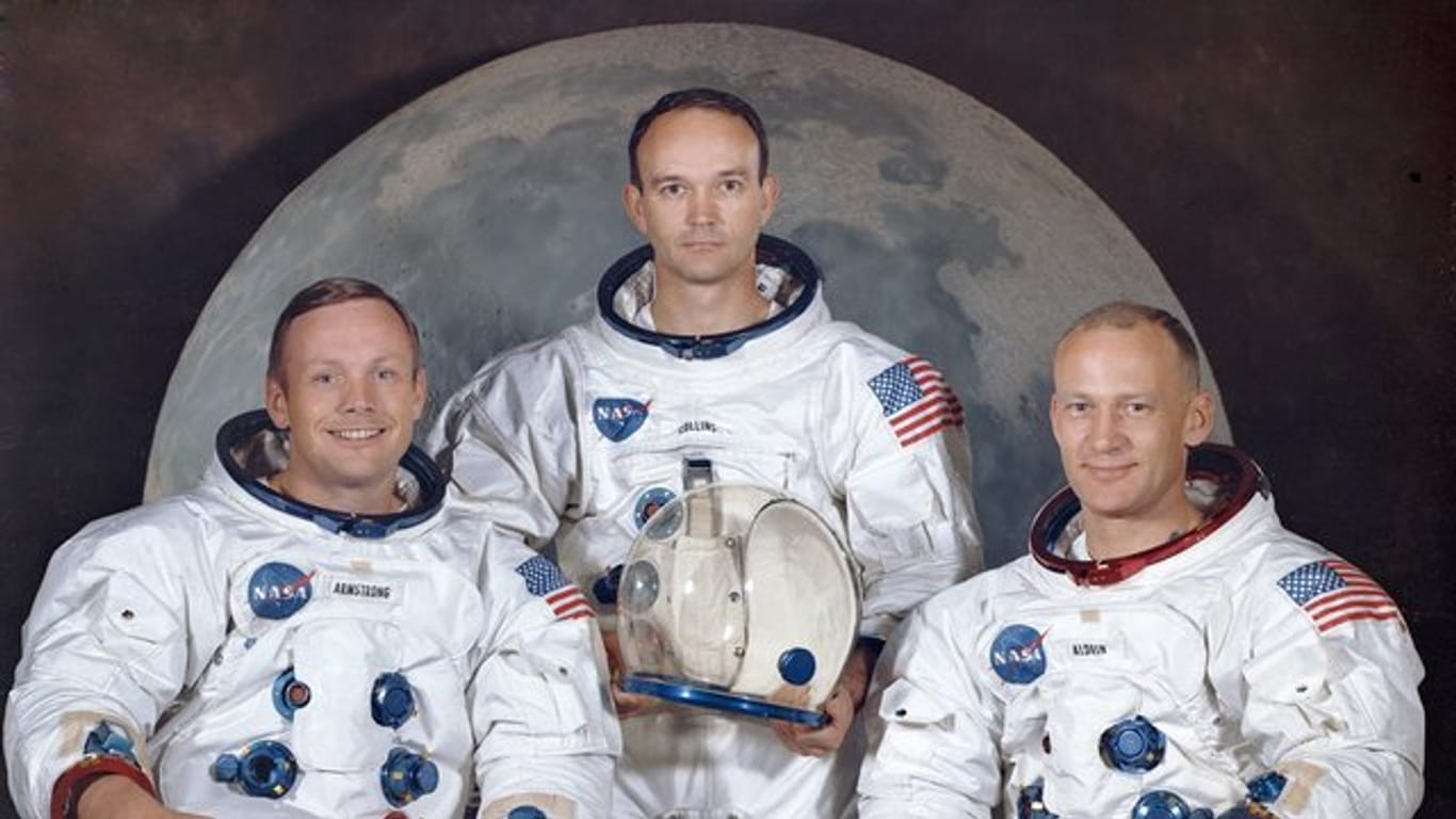 Die Besatzung von Apollo 11: Neil Armstrong (l-r), Michael Collins und Edwin E.