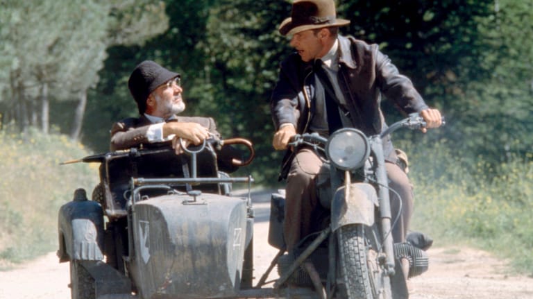 Schwierige Beziehung: Connery (l.) als Vater von Harrison Fords Figur Indiana Jones in "Indiana Jones und der letzte Kreuzzug" 1989.