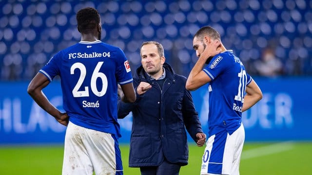 Wartet mit Schalke noch immer auf einen Sieg: Trainer Manuel Baum (M). Wartet mit Schalke noch immer auf einen Sieg: Trainer Manuel Baum (M).