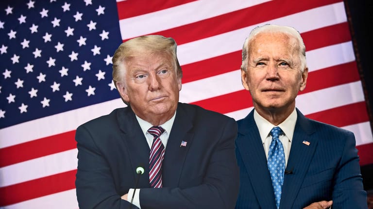 Donald Trump (l.) und Joe Biden: Es gibt in den USA keine Wahlbehörde, die zeitnah die Ergebnisse für das ganze Land bekanntgeben würde.