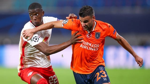 Kann für RB Leipzig wohl gegen PSG wieder auflaufen: Nordi Mukiele (l) in Aktion.