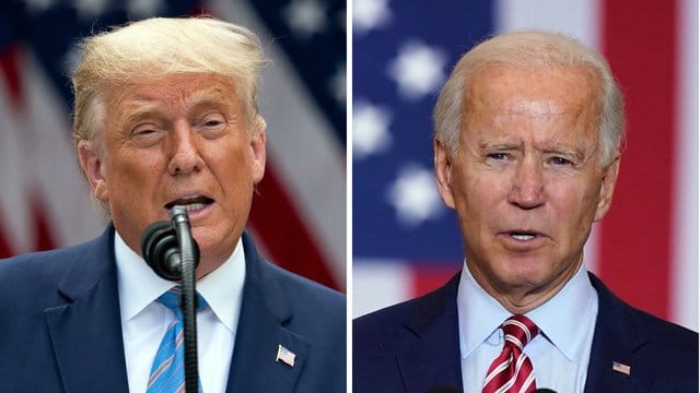 Donald Trump bewirbt sich um eine zweite und verfassungsgemäß letzte Amtszeit, der frühere Vizepräsident Joe Biden will ihn ablösen. Donald Trump bewirbt sich um eine zweite und verfassungsgemäß letzte Amtszeit, der frühere Vizepräsident Joe Biden will ihn ablösen.