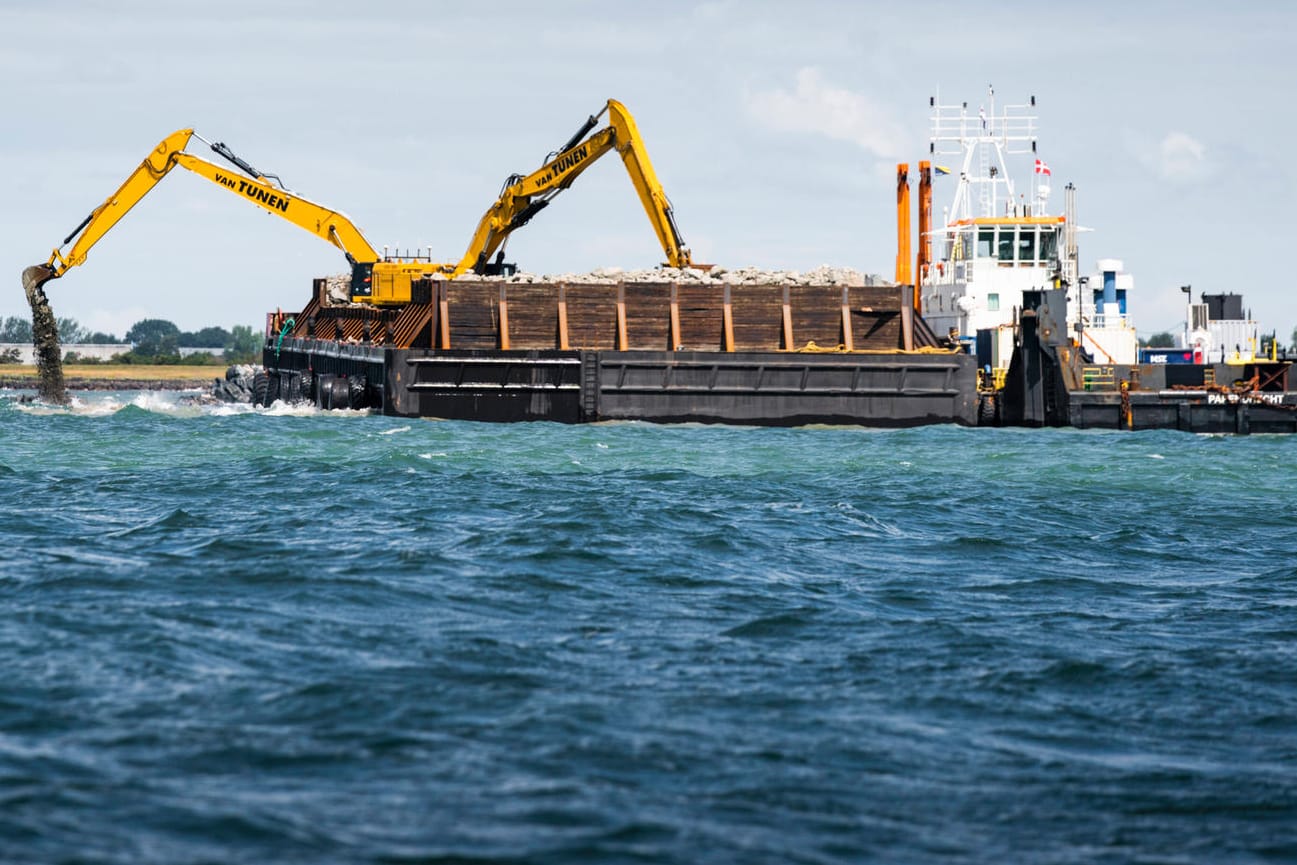 Bauarbeiten bei Fehmarn: Von hier aus soll der Tunnel nach Dänemark gehen.