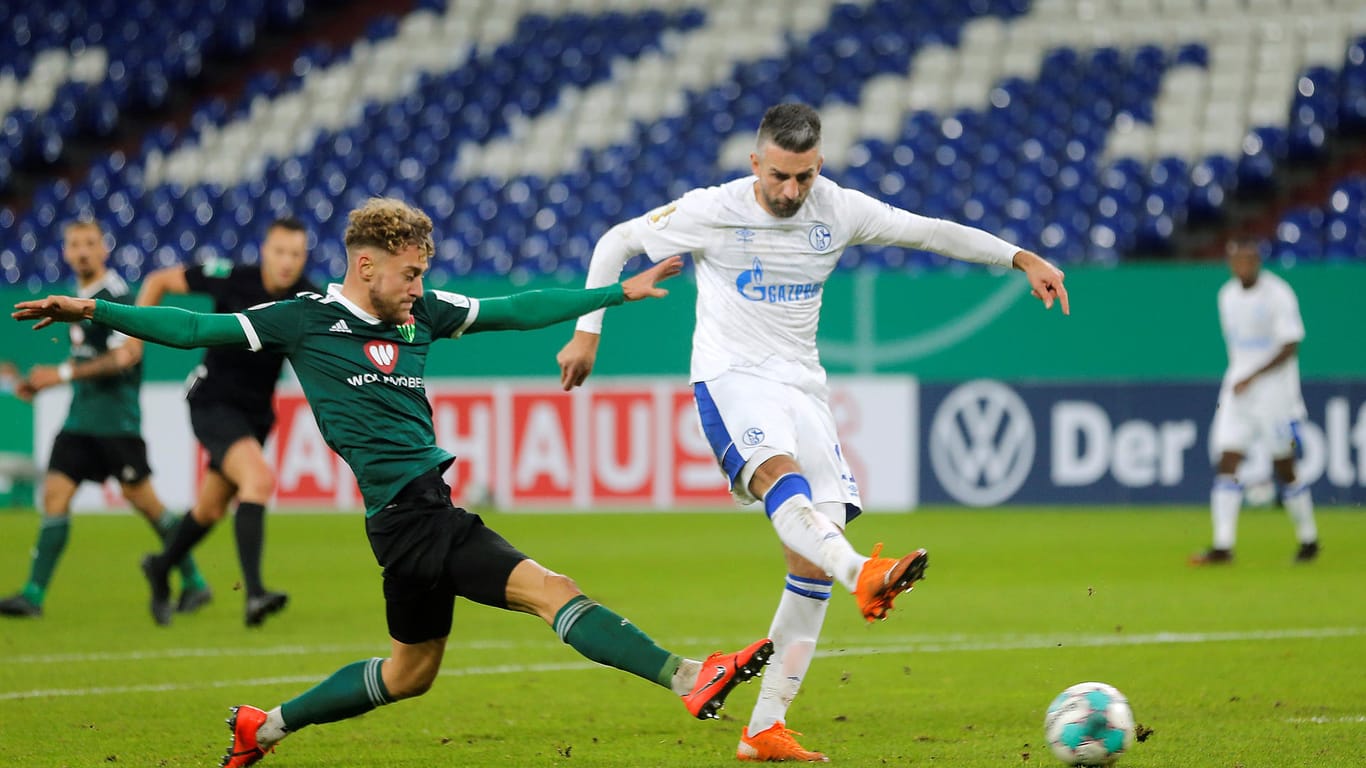 Vedad Ibisevic (r.) vor seinem Treffer: Der Stürmer erzielte für Schalke das 1:1.