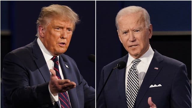 US-Präsident Donald Trump (l) und Herausforderer Joe Biden liefern sich ein enges Rennen ums Weiße Haus. US-Präsident Donald Trump (l) und Herausforderer Joe Biden liefern sich ein enges Rennen ums Weiße Haus.