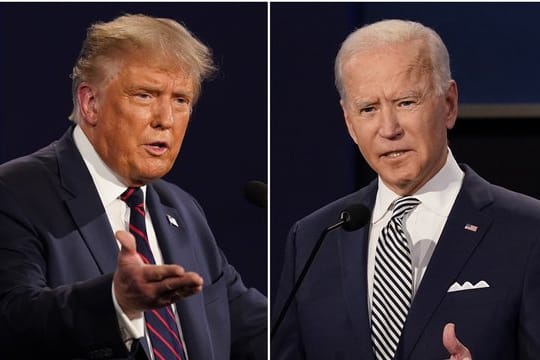US-Präsident Donald Trump (l) und Herausforderer Joe Biden liefern sich ein enges Rennen ums Weiße Haus.