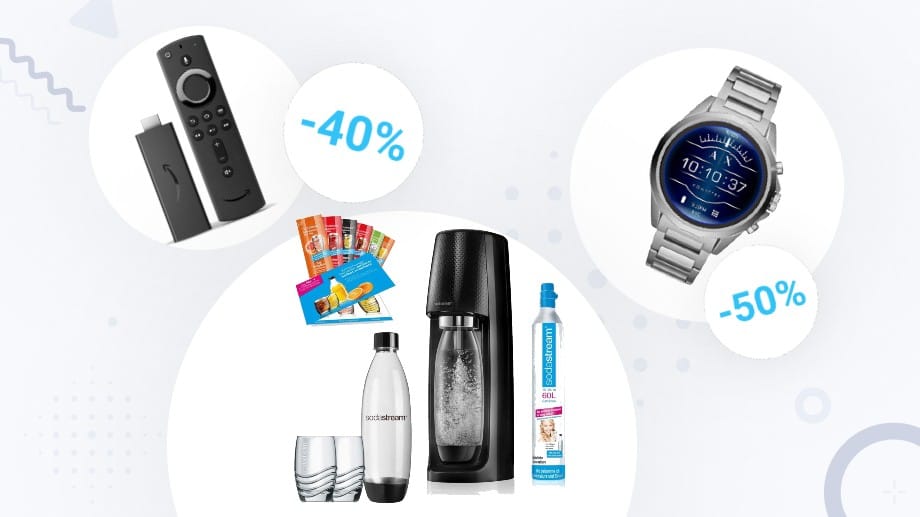 Schnäppchen-Angebote bei Amazon: Armani Smartwatch, Fire TV Stick und SodaStream Wassersprudler reduziert.