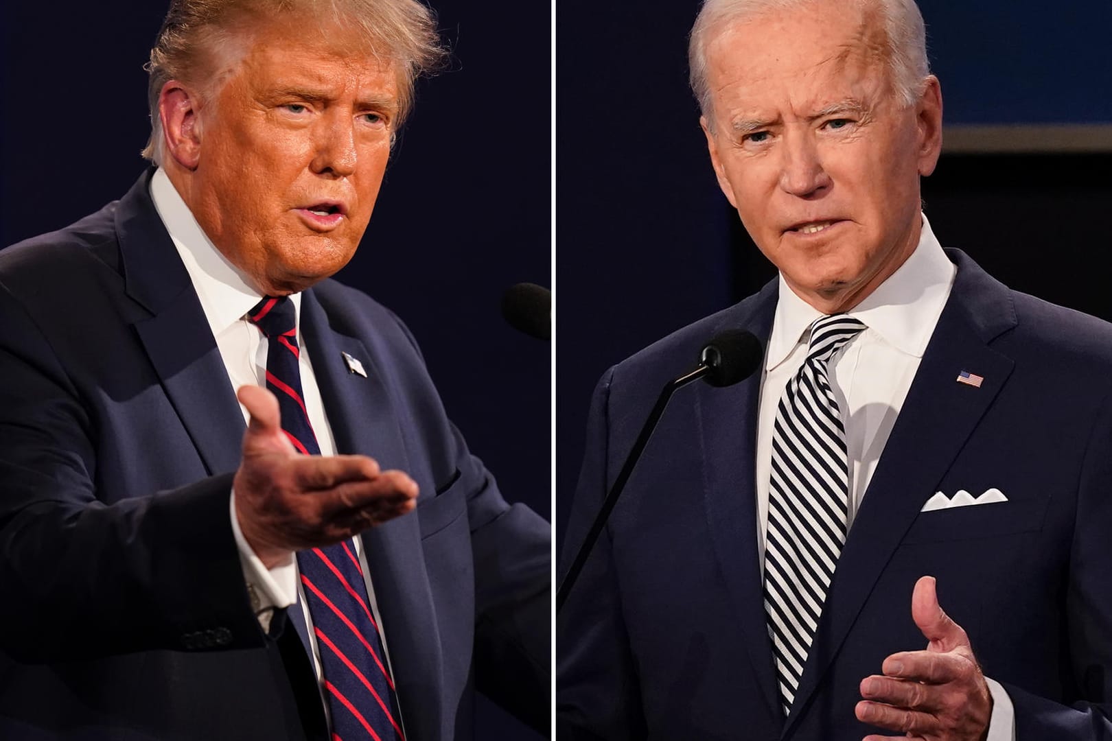 Donald Trump (l.) und Joe Biden: Wer wird der nächste US-Präsident?