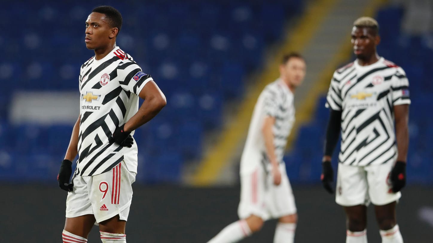 Anthony Martial (l.) und Paul Pogba (r.): Die beiden Manchester-Stars enttäuschten mit ihrem Team in Istanbul.