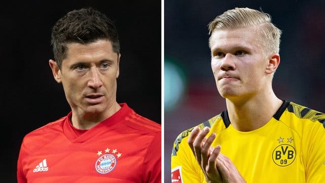 Robert Lewandowski (l) und Erling Haaland befinden sich derzeit in Topform. Robert Lewandowski (l) und Erling Haaland befinden sich derzeit in Topform.