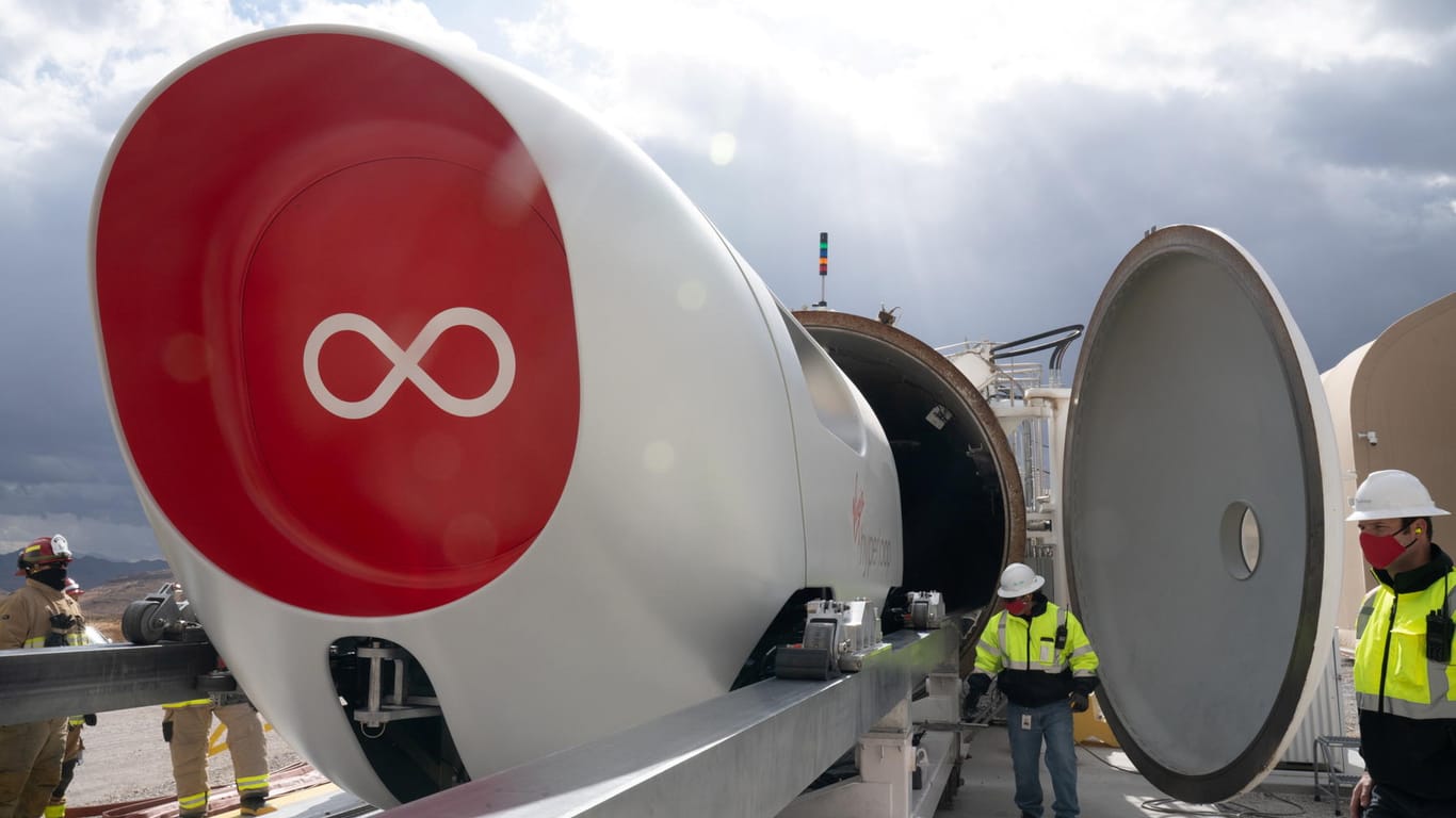 Hyperloop-Teströhre in Las Vegas, Nevada: Durch die Transportröhren werden Hochgeschwindigkeitskapseln befördert.