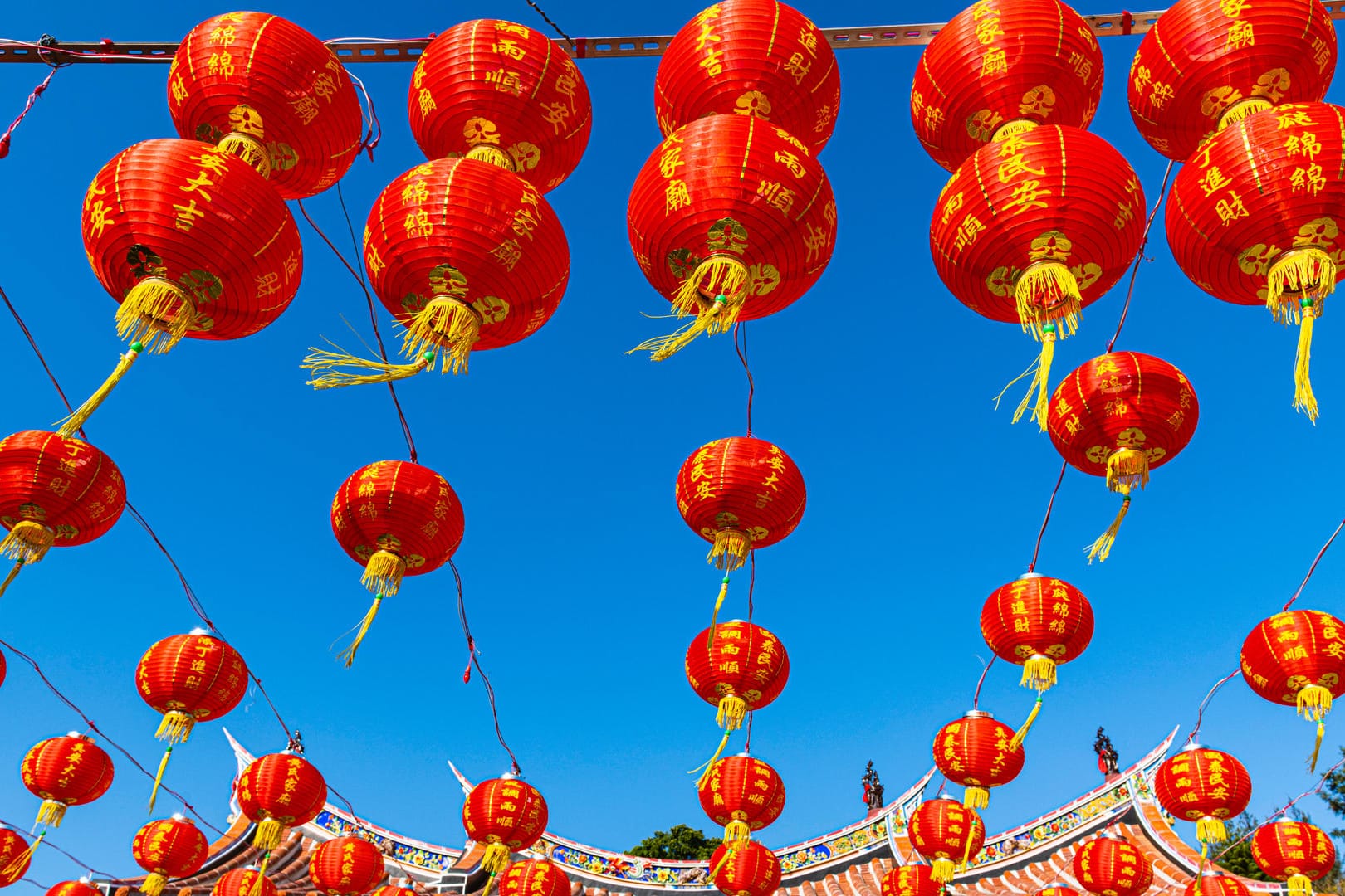 "Die WHO hat viel zu spät reagiert": Rote Laternen hängen beim Neujahrsfest in Taiwan.