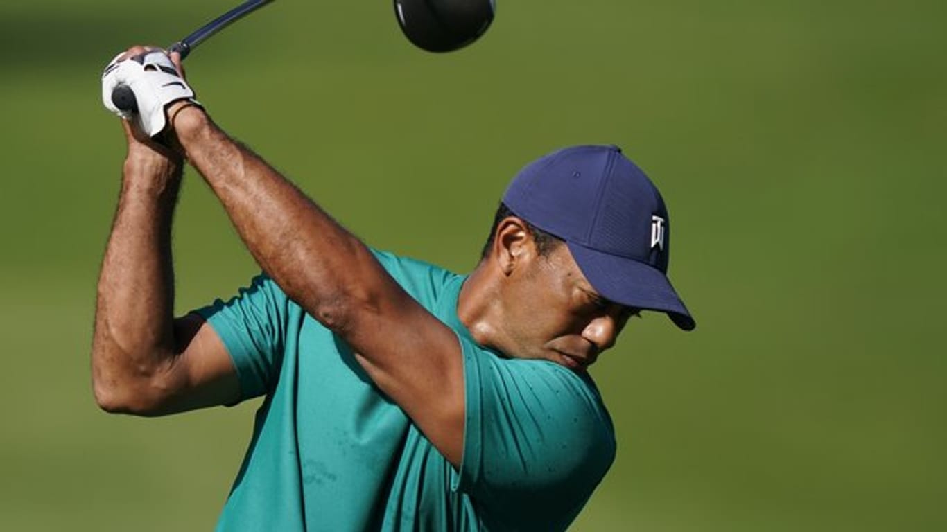 Tiger Woods beim Training im Augusta National Golf Club.