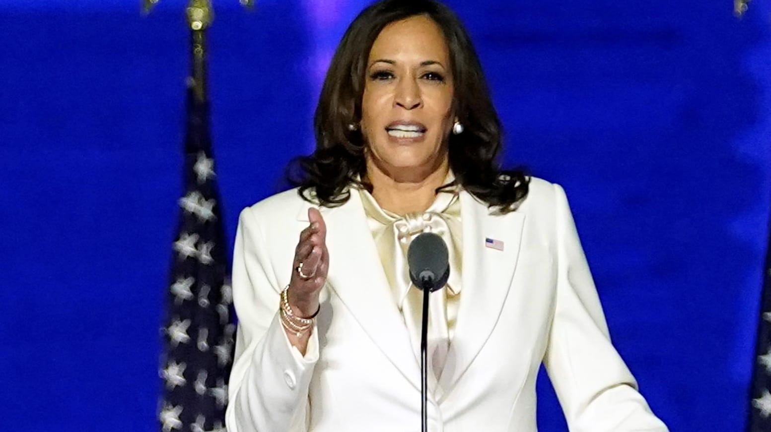 Kamala Harris: Die designierte US-Vizepräsidentin wird laut Lamya Kaddor als leuchtendes Vorbild gefeiert.