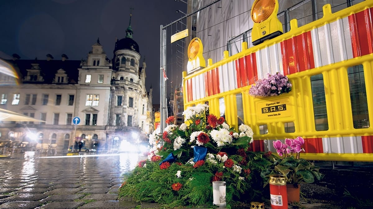 Tatort des Messermords in Dresden.