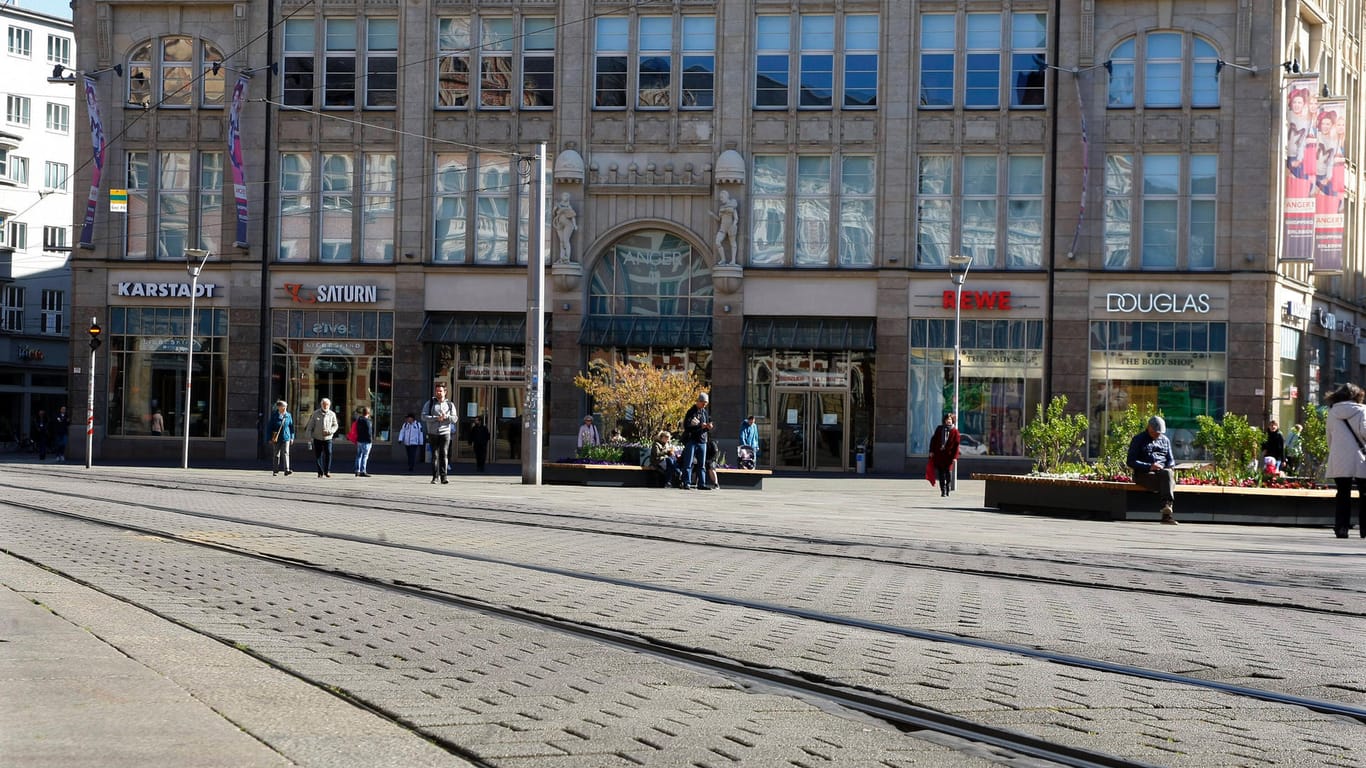 Blick auf das Einkaufszentrum Anger 1 in Erfurt (Symbolbild): Einzelhändler leiden stark unter den Auswirkungen der Corona-Pandemie.